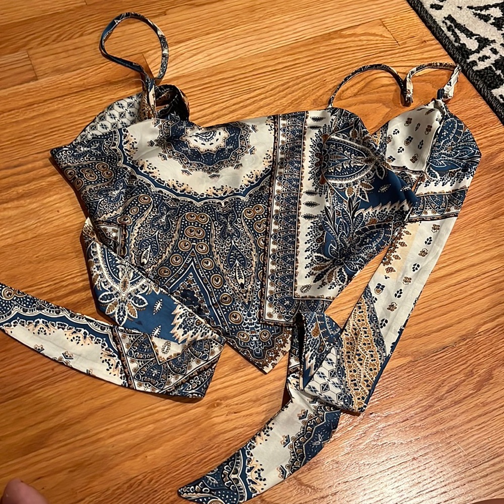 Shein Bandana Tie Back Top